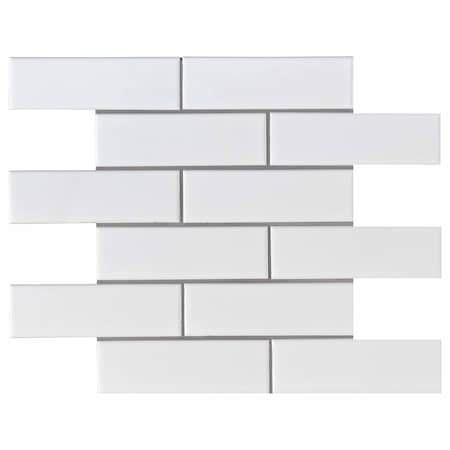 Msi Retro Brick Bianco SAMPLE Porcelain Mesh-Mounted Mosaic Tile ZOR-MD-0210-SAM